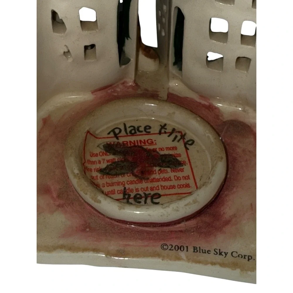 Blue Sky Clayworks Christmas House‎ Tealight Holder Welcome Home Cottage